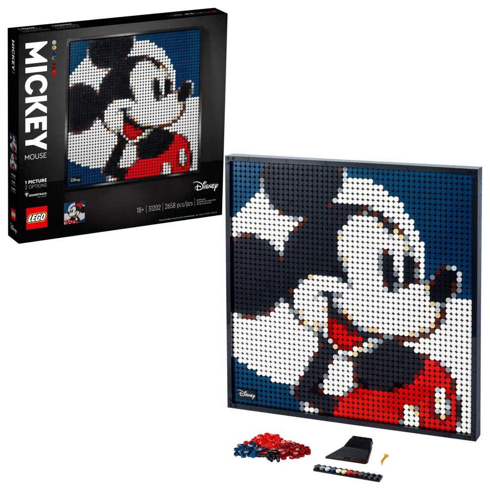 LEGO Art Disneys Mickey Mouse 31202 Craft Building Kit; A Wall Decor Set for Adults Who Love Creative Hobbies  New 2021 (2 658 Pieces)