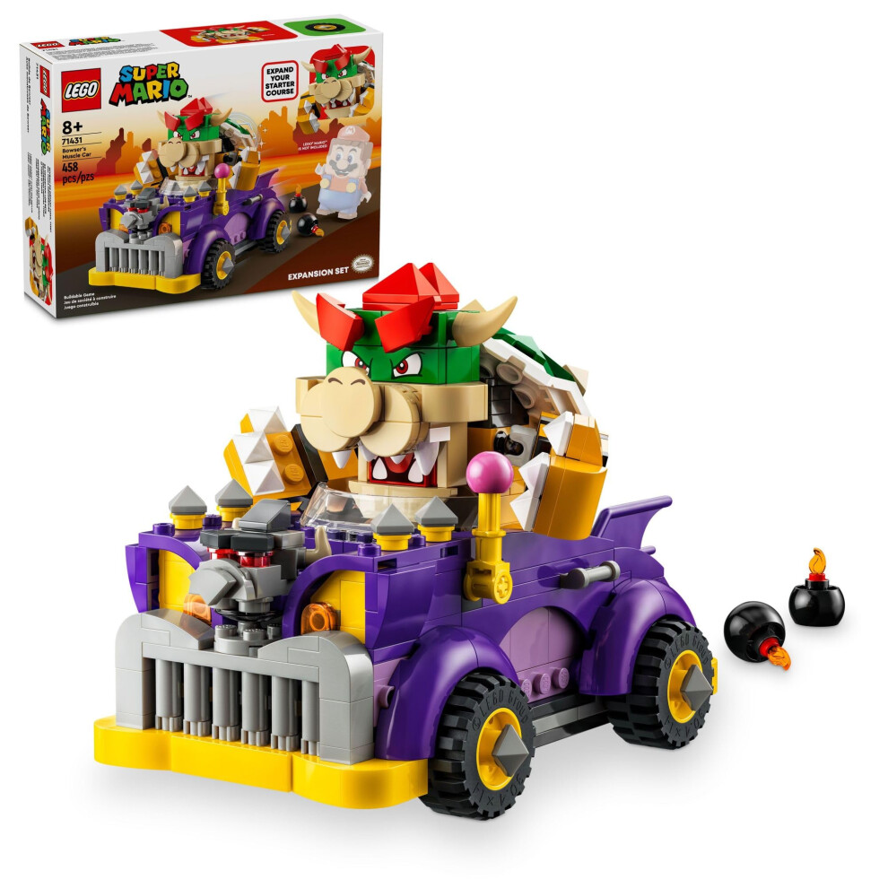 LEGO Super Mario Bowsers Muscle Car Expansion Set  Collectible Bowser Toy for Kids  Gift for Boys  Girls and Gamers Ages 8 and Up  71431