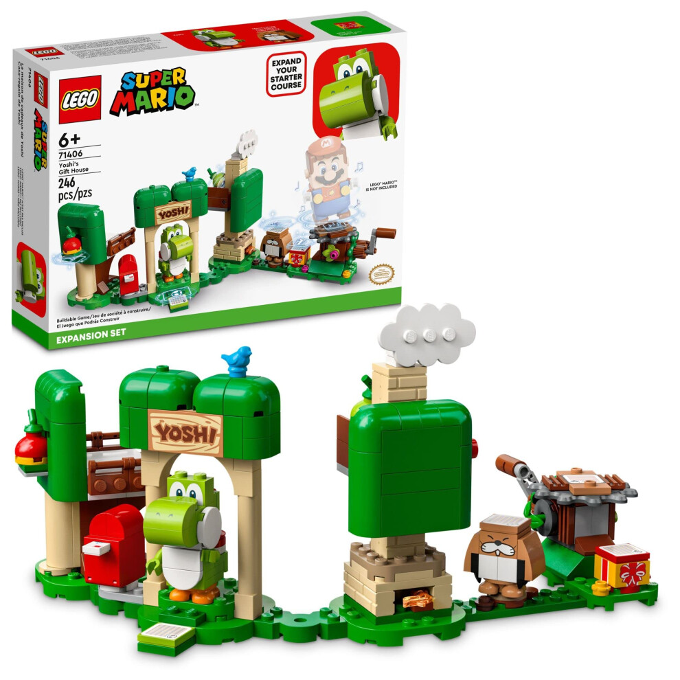 LEGO Super Mario Yoshi's Gift House Expansion Building Toy Set 71406 - Featuring Iconic Yoshi and Monty Mole Figures  Great Gift for Boys  G