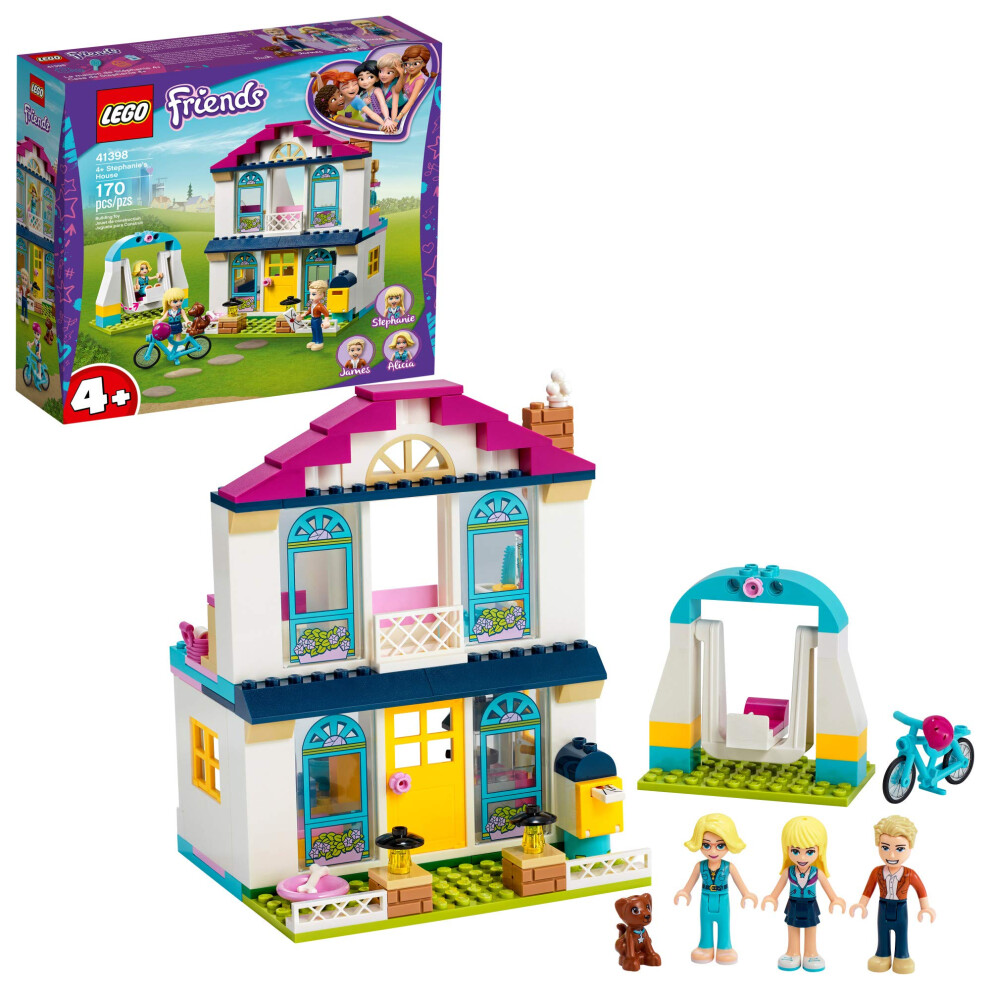 LEGO Friends 4+ Stephanies House 41398 Mini-Dolls House  Lets Kids Role-Play Family Life Friends Stephanie  Alicia and James (170 Pieces)