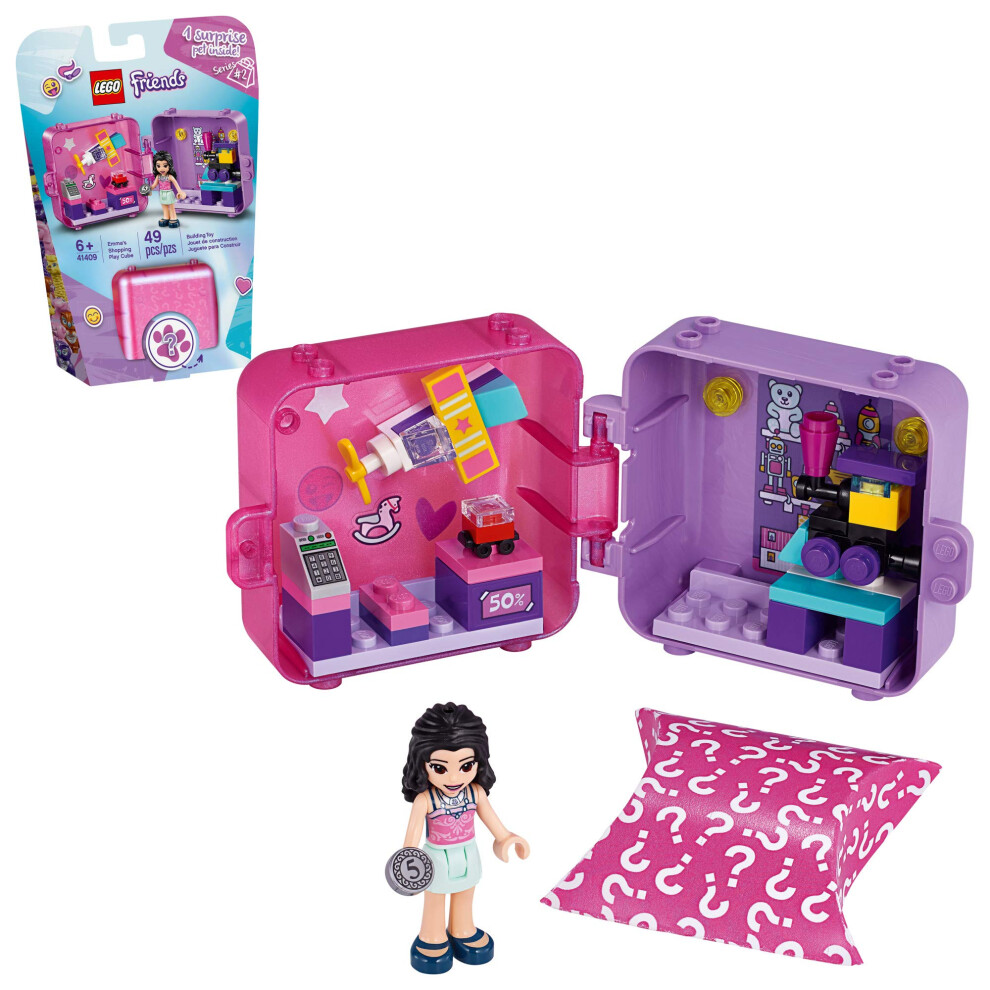 LEGO Friends Emmas Shopping Play Cube 41409 Building Kit  Includes a Collectible Mini-Doll  for Imaginative Play  New 2020 (49 Pieces)