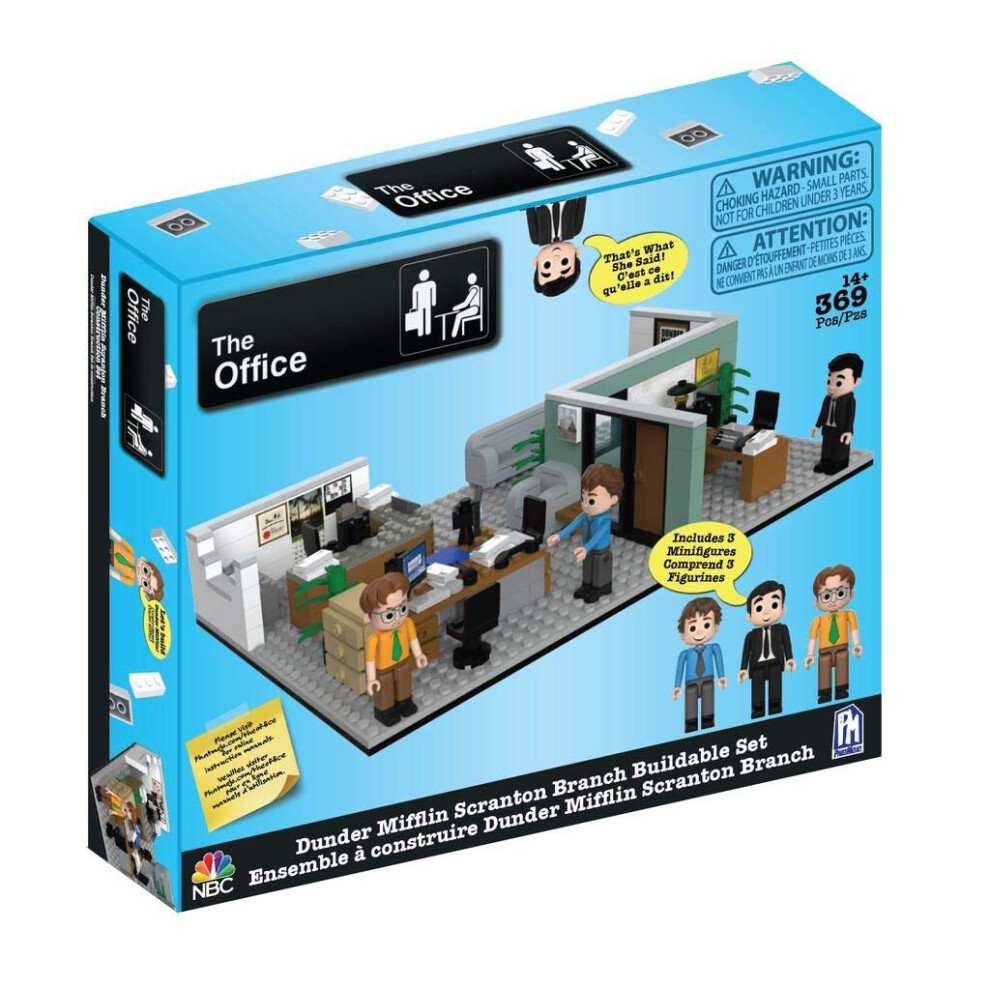 The Office Dunder Mifflin Scranton Branch Construction Set (369 Pieces) with Updated Characters