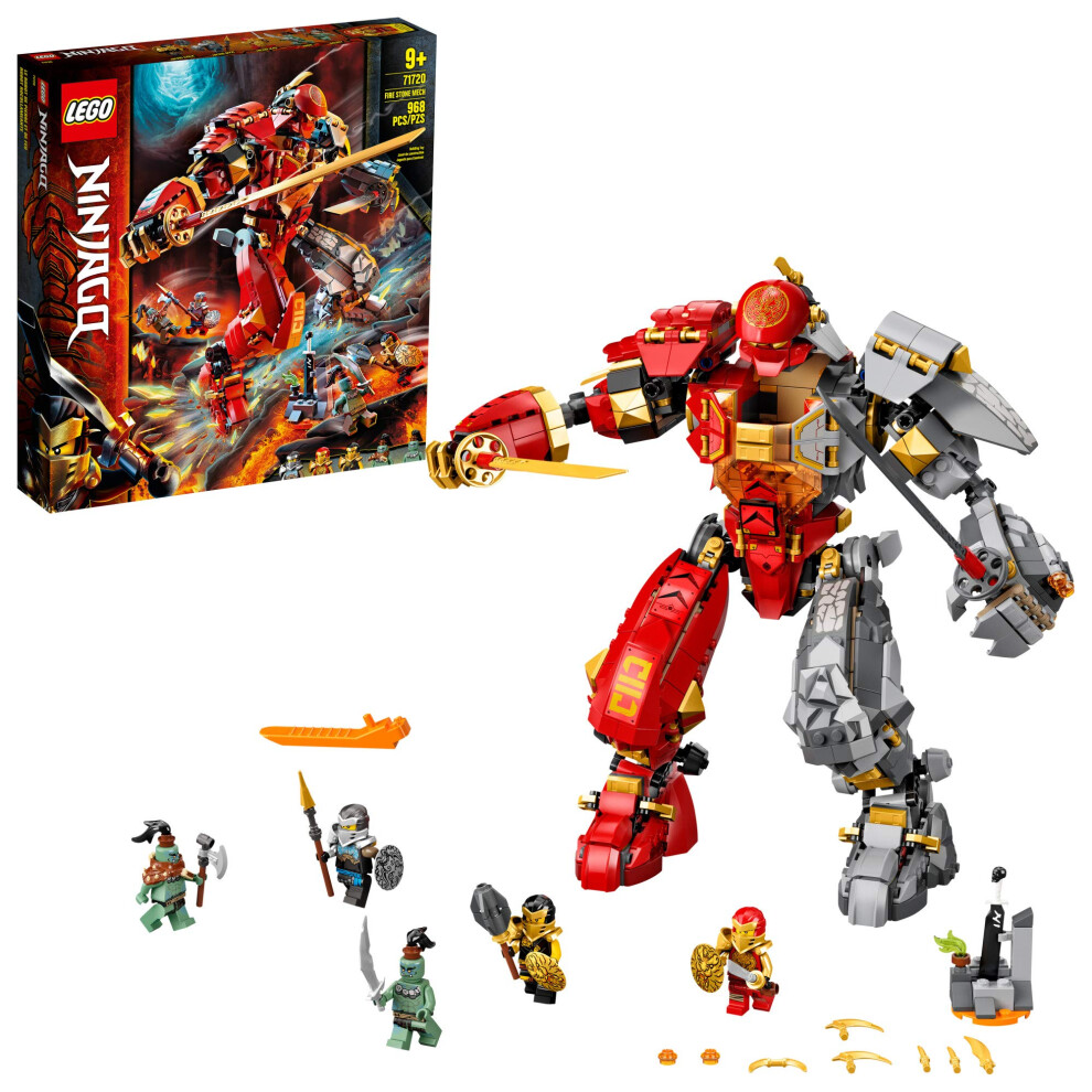 LEGO NINJAGO Fire Stone Mech 71720 Building Kit Featuring Ninja Mech (968 Pieces)