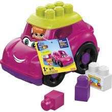 Mega BLOKS First Builders Toddler Building Blocks Toy Set Catie Convertible with 6 Pieces and Storage 1 Figure Pink Ages 1+ Years