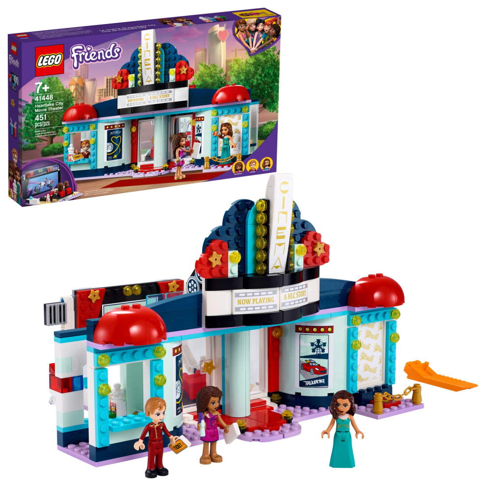 LEGO Friends Heartlake City Movie Theater 41448 Building Kit; Great Birthday Gift for Kids Who Love Movies  New 2021 (451 Pieces)