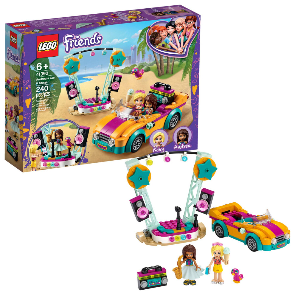 LEGO Friends Andreas Car & Stage Playset 41390 Building Kit  Includes a Toy Car and a Toy Bird (240 Pieces)