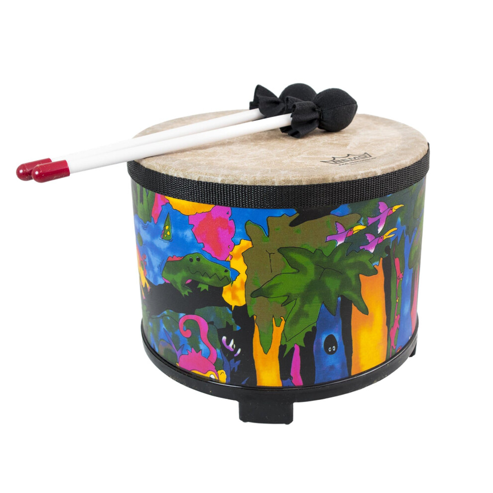 Remo KD-5080-01 Kids Percussion Floor Tom Drum - Fabric Rain Forest  10""