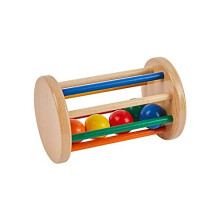 Tiger Montessori Hračky točící buben pro miminka 6-12 měsíců, dřevěné duhové hračky