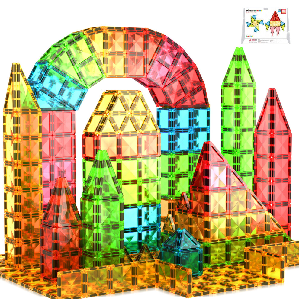 Photos - Construction Toy PicassoTiles Magnet Tile Building Blocks Mini Diamond Series Magnetized Toy Travel Size Compact Portable Magnetic Constructi