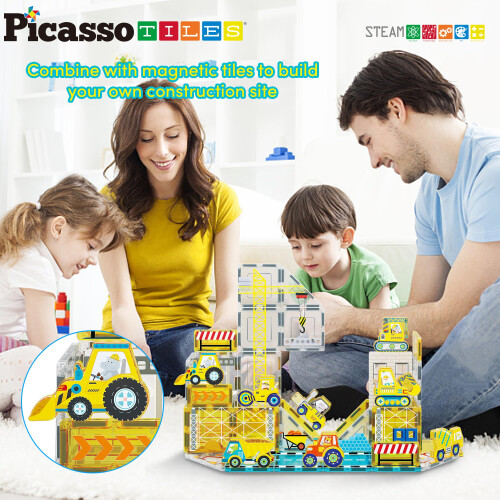 PicassoTiles Μαγνητικά Κύβοι Δόμησης 8 Μαγνητισμένα Φιγούρες Ζώων και Οχημάτων 2