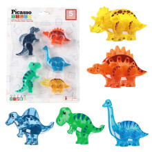 PicassoTiles Magneettegel Dinosaurus Actiefiguur Speelset Mix of Match Compatibele Prehistorische Onderdelen STEM Magnetische Tegels voor Creatief Bou