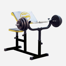 Heavy Duty Steel Preacher Curl Bench for Biceps & Barbell Workouts