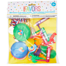 Festive Pinata Multicolor Plastic Filler Favors - (36 Pc) - Ultimate Party Supplies & Loot Bag Goodies for All Ages