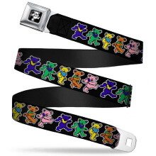 Buckle-Down unisex adult Buckle-down Seatbelt Buckle - Dancing Bears Black/Multi Color 1.5"" Wide 24-38 Inches in Len Belt Multicolor 1.5