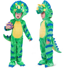 Spooktacular Creations Baby Green Triceratops Dinosaur Costume For Kids Halloween Dress Up DinosaurThemed Party (18-24 Months)