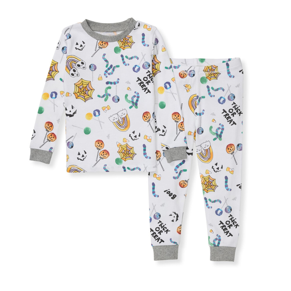 Burt's Bees Baby Baby Girls' Pajamas  Tee and Pant 2-Piece Pj Set  100% Organic Cotton  Halloween Treats