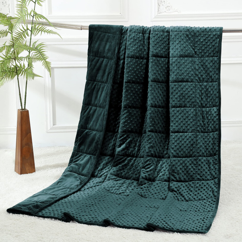 Alomiddi Green Alomidds Weighted Blanket (60""""X80"""" 15Lbs Queen Size - ) Weighted Blankets For Adults Cooling Breathable Soft And Comfort Minky Hea
