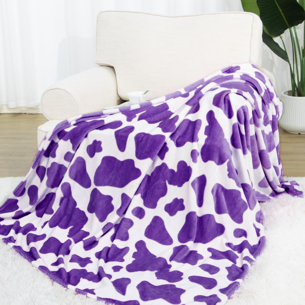 Cute Purple Blanket Kids Soft Fleece Blanket Lightweight Lilac Violet Blankets and Throws Purple Decor Gifts for Teen Girls Boys