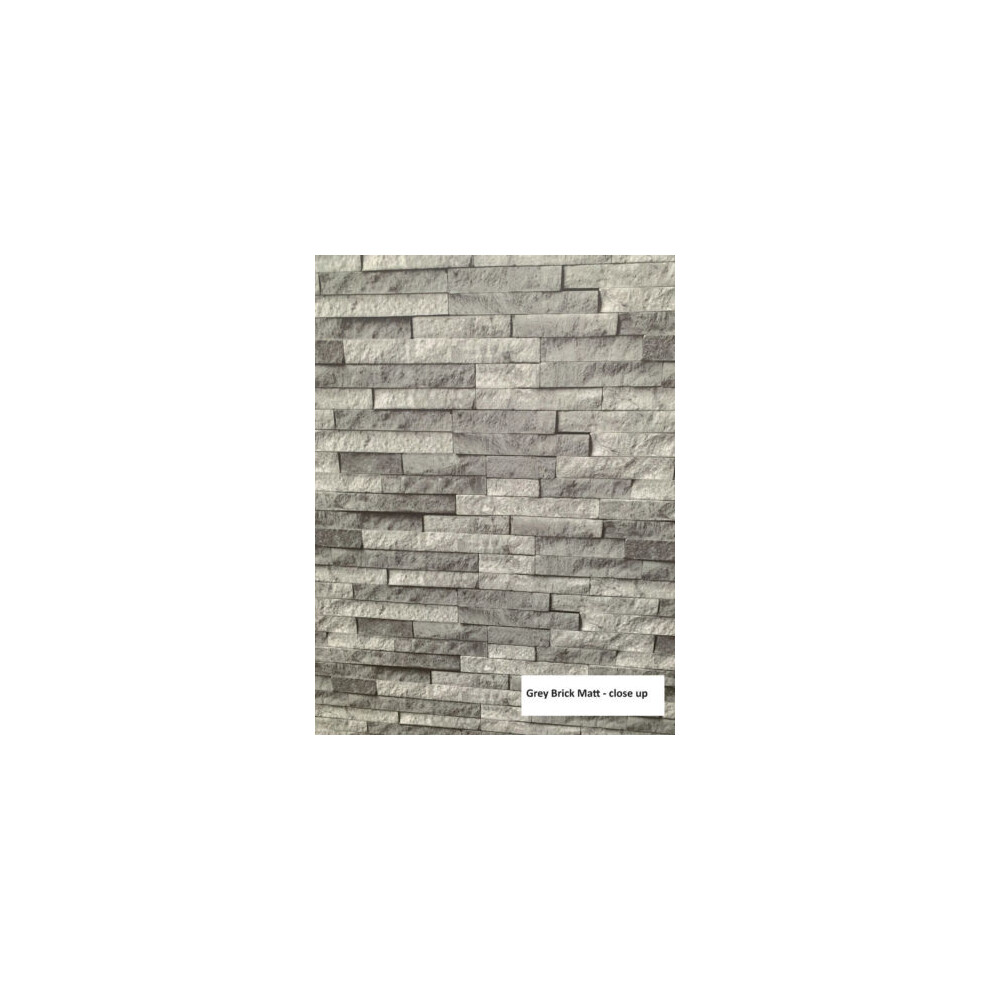 (Grey Brick Matt 1M) Shower Panel 1000Mm Wide X 2.4M Wet Wall Bathroom Cladding Pvc 10Mm Thick Stock For Delivery 11Th November 5060725148598