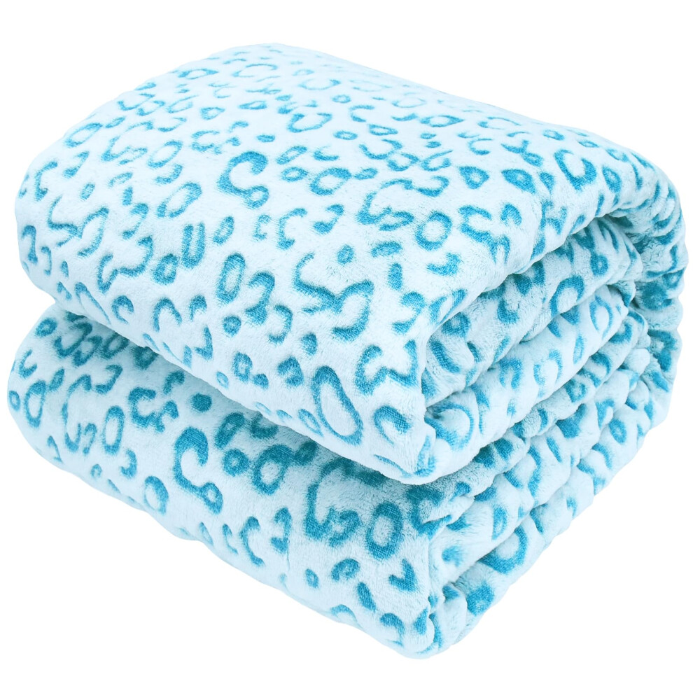 Seegu Women's Blue,Green Fleece Blanket Light Sky Teal Blue Throw Blanket Soft Cozy Fuzzy Toddler Blankets Turquoise Cyan Sea Blue Gifts Decor Stuff For Kids Girls Boys