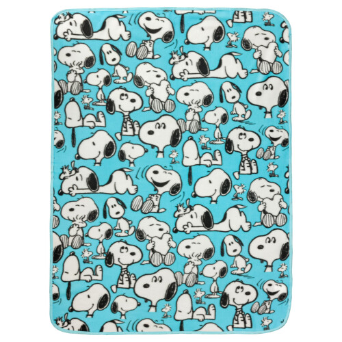 Silver Buffalo Peanuts Snoopy Multi Pose Pattern Fleece Throw 45"" x 60""