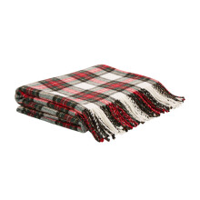 Glitzhome 100% Acrylic Dress Stewart Tartan Plaid Throw Blanket with Fringe 50 x 60 Inch