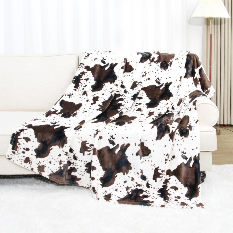 cow print Soft Black and White Cow Blanket Twin Size Lightweight Cozy Blanket Cute Fuzzy Fleece Blanket for Bed Couch Livingroom Cow Lovers