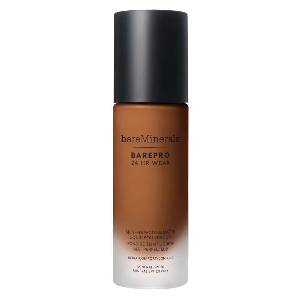 bareMinerals Barepro 24HR Wear Matte Liquid Foundation Mineral SPF 20  Full Coverage Matte Finish  Breathable Makeup for Face  Vegan (Deep 5