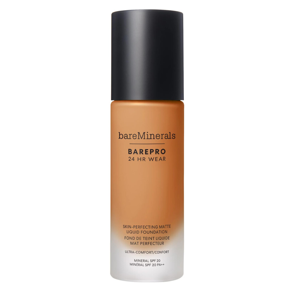 bareMinerals Barepro 24HR Wear Matte Liquid Foundation Mineral SPF 20  Full Coverage Matte Finish  Breathable Makeup for Face  Vegan (Med. D