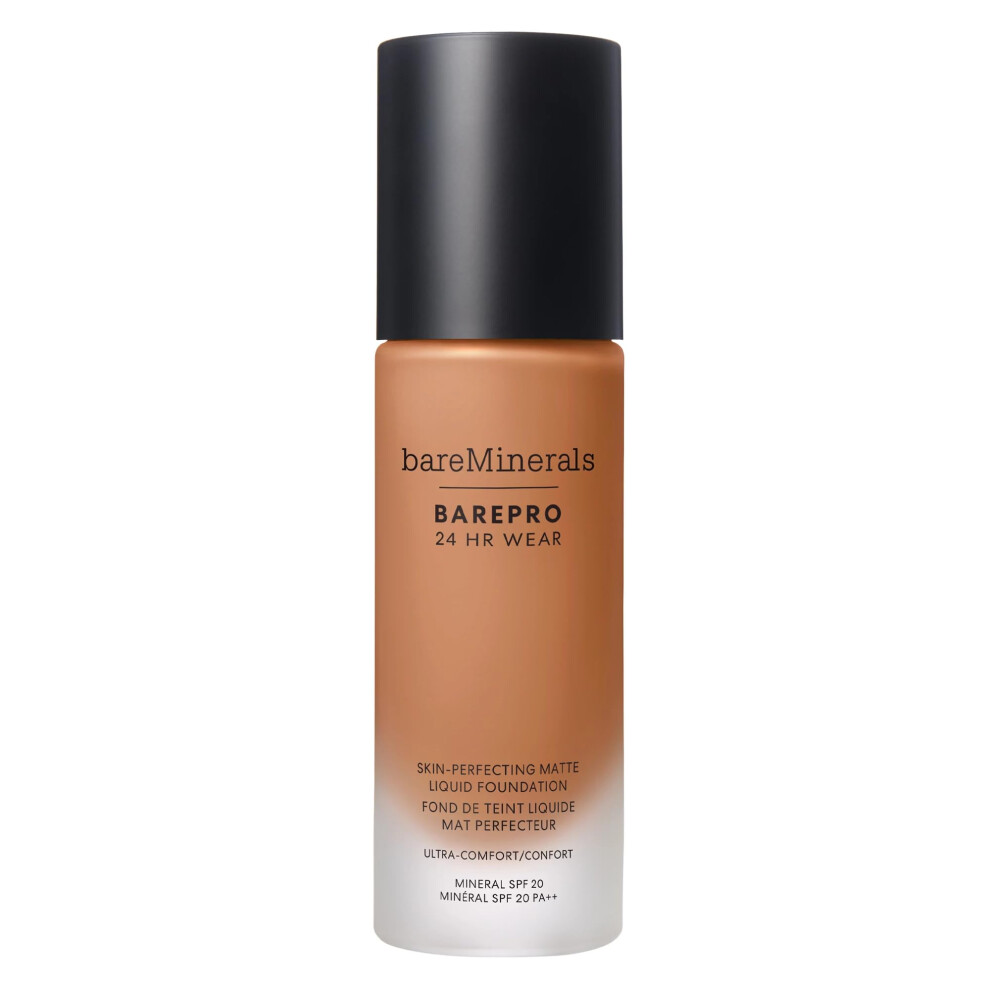 bareMinerals Barepro 24HR Wear Matte Liquid Foundation Mineral SPF 20  Full Coverage Matte Finish  Breathable Makeup for Face  Vegan (Med. D