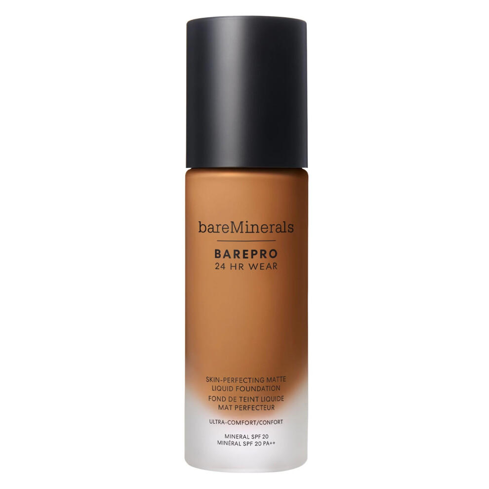 bareMinerals Barepro 24HR Wear Matte Liquid Foundation Mineral SPF 20  Full Coverage Matte Finish  Breathable Makeup for Face  Vegan (Deep 5