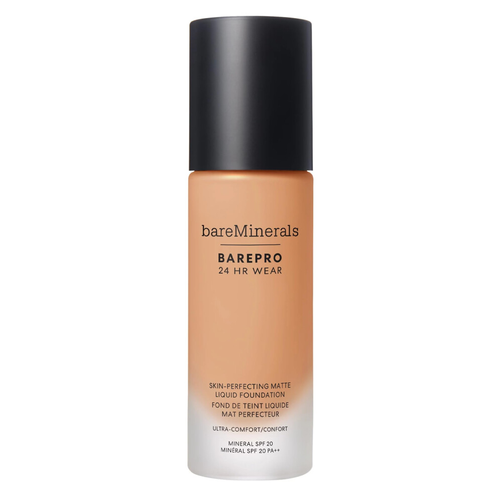 bareMinerals Barepro 24HR Wear Matte Liquid Foundation Mineral SPF 20  Full Coverage Matte Finish  Breathable Makeup for Face  Vegan (Med. 3