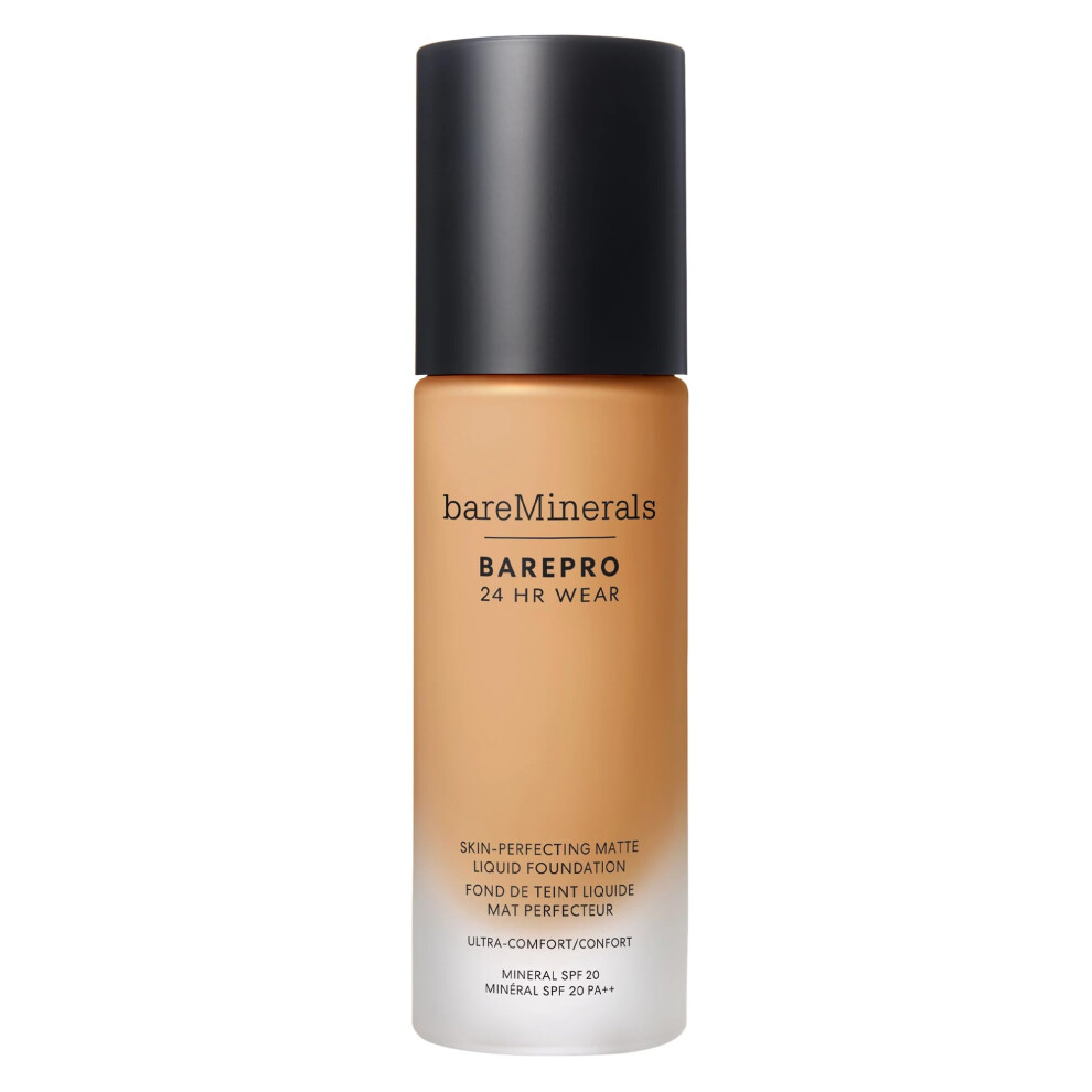 bareMinerals Barepro 24HR Wear Matte Liquid Foundation Mineral SPF 20  Full Coverage Matte Finish  Breathable Makeup for Face  Vegan (Med. 3