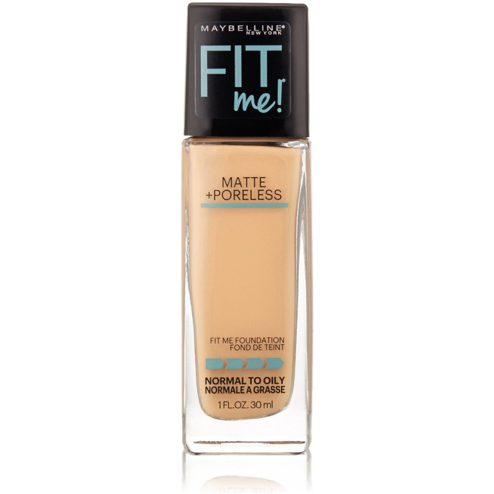 Maybelline New York Fit Me! Matte + Poreless Foundation  Nude Beige [125] 1 oz (Pack of 3)