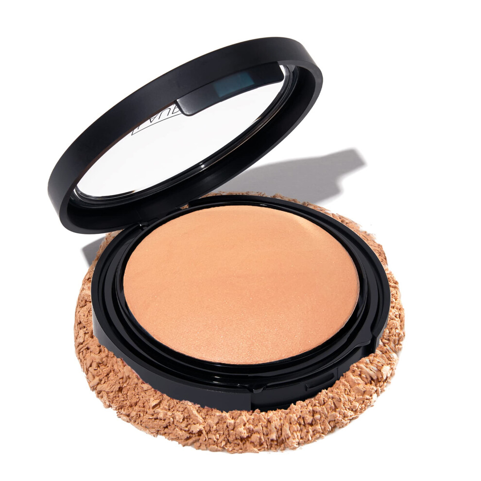 LAURA GELLER NEW YORK Baked Double Take Powder Foundation - Golden Medium - Buildable Medium to Full Coverage - Matte Finish