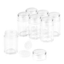 6 csomag tltsz muanyag poros veg 10 ml res arc pder tok szempder pderdoboz smink korrektor porszitl tartly kozmetikai pder minta ednyek