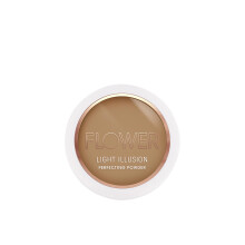 POLVO PERFECCIONADOR LIGHT ILLUSION FLOWER Beauty - Polvo Compacto + Fijador - Cobertura Media Construible - Natural