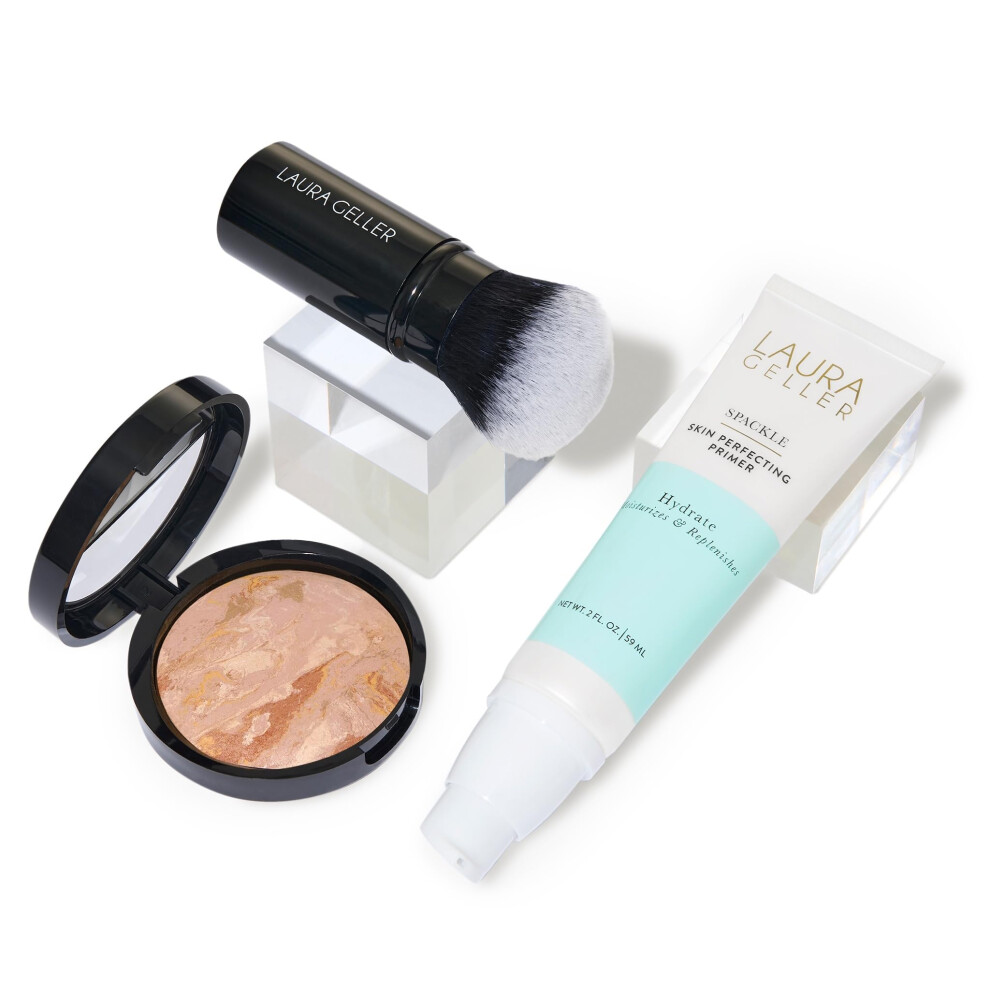 LAURA GELLER NEW YORK Laura's Must-Haves Kit 3pc: Baked Balance-n-Brighten Powder Foundation  Fair + Spackle Skin Perfecting Makeup Primer