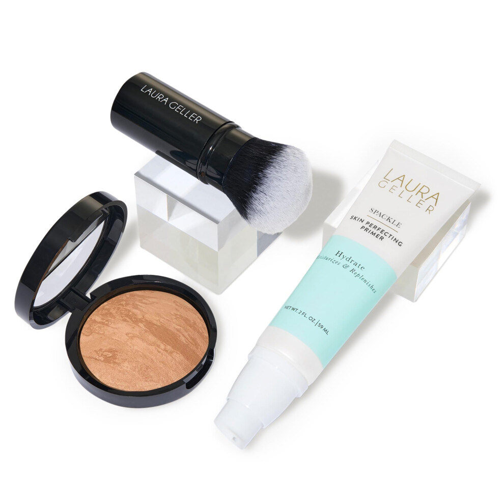 LAURA GELLER NEW YORK Laura's Must-Haves Kit 3pc: Baked Balance-n-Brighten Powder Foundation  Golden Medium + Spackle Skin Perfecting Makeup