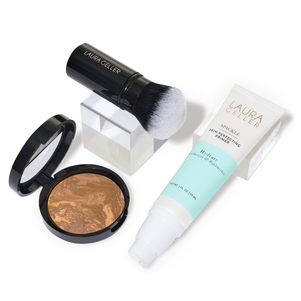 LAURA GELLER NEW YORK Laura's Must-Haves Kit 3pc: Baked Balance-n-Brighten Powder Foundation  Sand + Spackle Skin Perfecting Makeup Primer