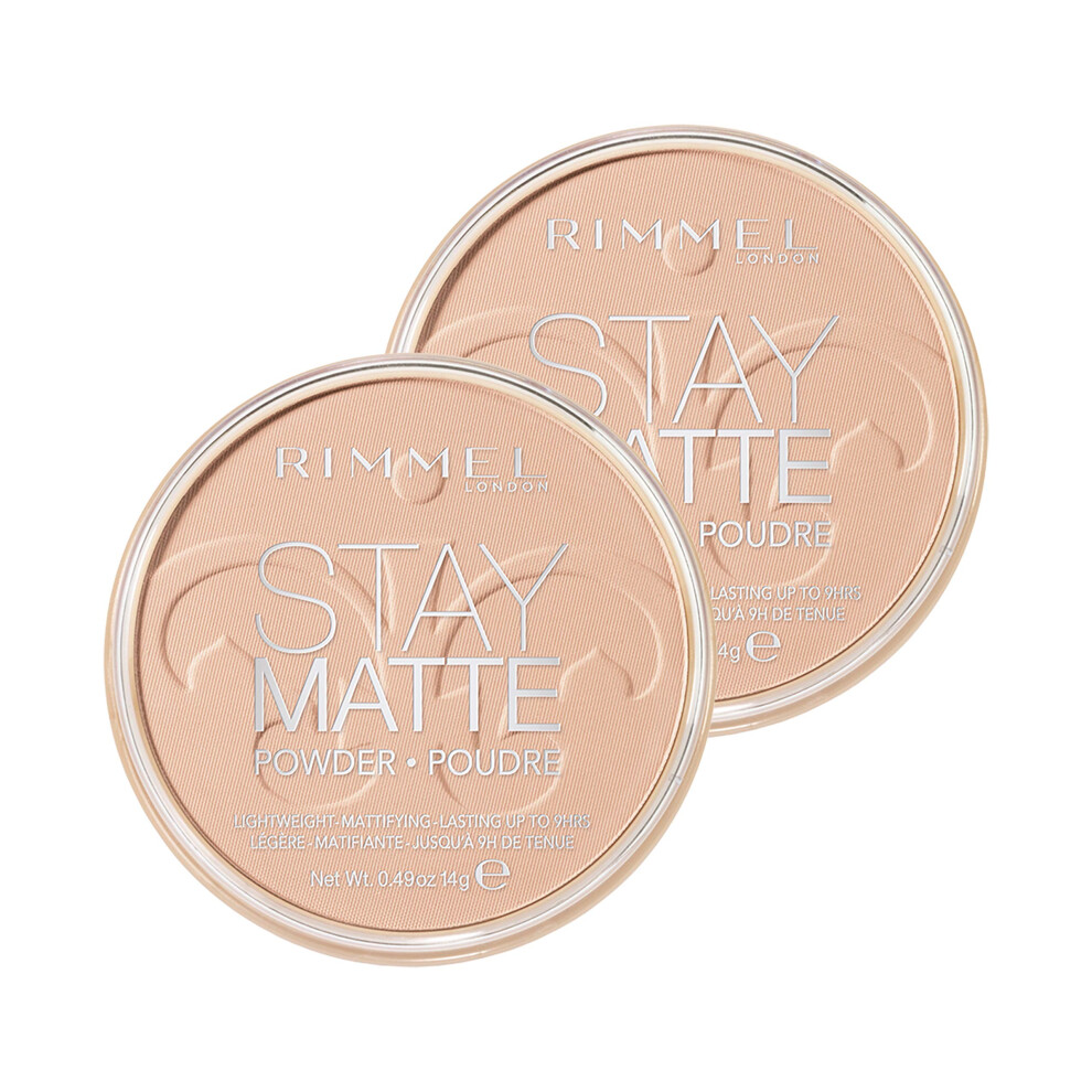 Rimmel Stay Matte Pressed Powder  Natural  0.49 Ounce 2 Count (Pack of 1)