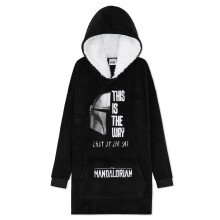 Disney The Mandalorian Blanket Hoodie for Boys Teens, Baby Yoda Fleece Wearable Blanket (Black)