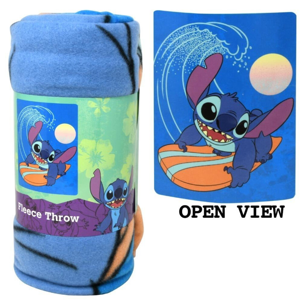 Photos - Duvet Disney Stitch Fleece Throw Blanket with Surfing Design STEB-UP 