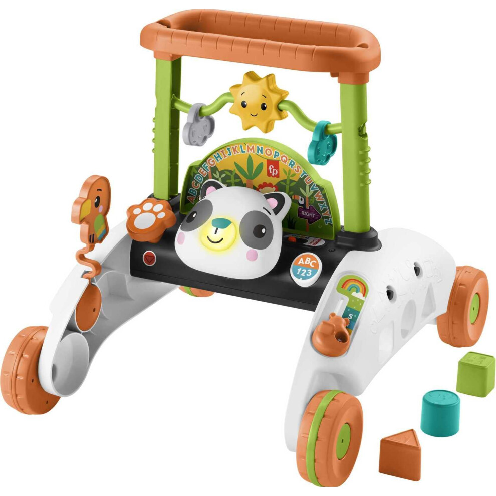 Fisher-Price Baby & Toddler Toy 2-Sided Steady Speed Panda Walker with Smart Stages Learning & Blocks for Ages 6+ Months