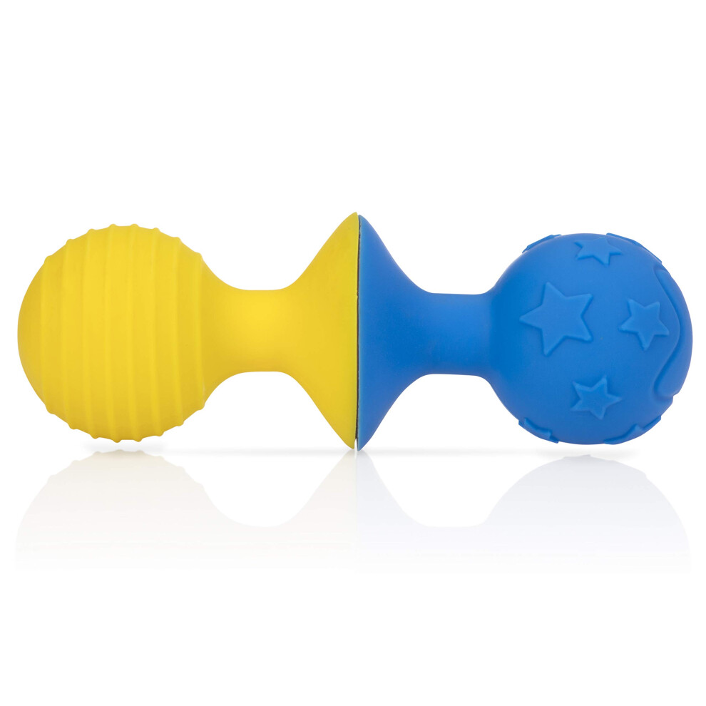 Nuby Silly Rattle Ball Interactive Suction Toys  2 Piece  Blue/Yellow