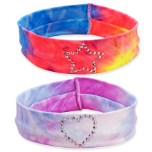 FROG SAC 2 Cerchietti con Strass per Ragazze, Cerchietto Tie Dye per Bambini, Accessori Capelli Elasticizzati