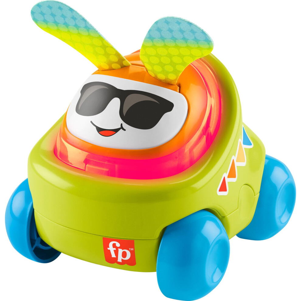 Fisher-Price Baby Learning Toy DJ Buggy Push-Along Car with Lights & Music for Developmental Play Infants Ages 9+ Months