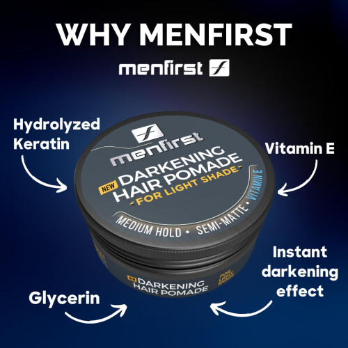 MENFIRST - Herren Haar- und Bartpomade - Sofortige Grauabdeckung - Hellbraun bis Blond - 1 Packung 1