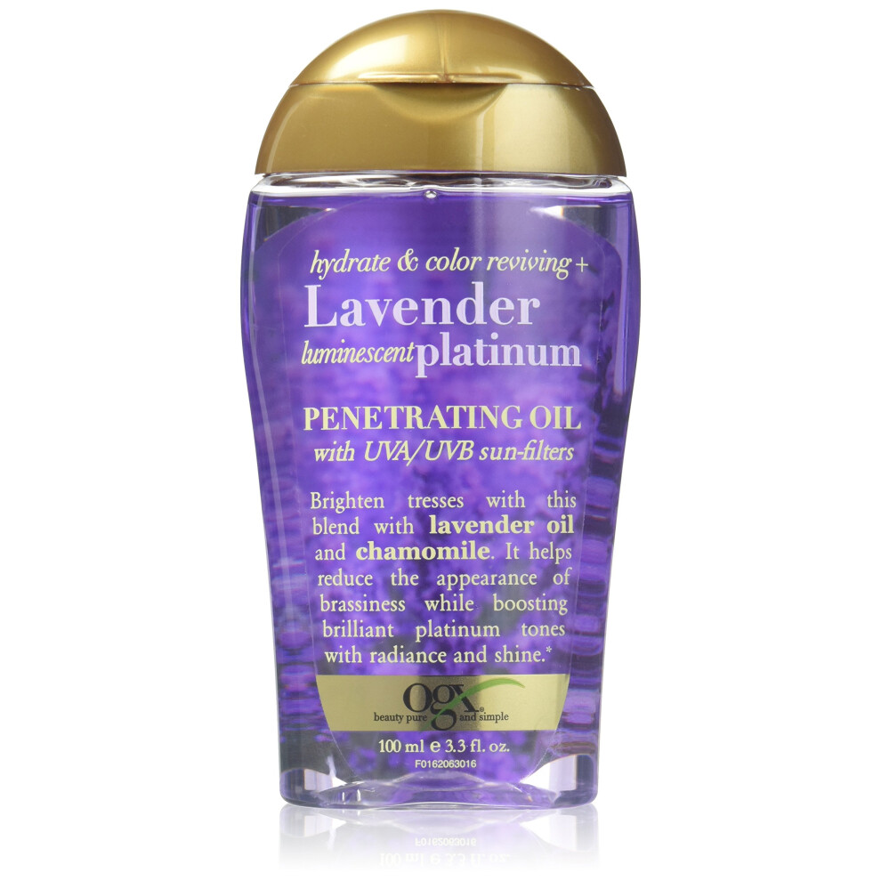 OGX Hydrate & Color Reviving + Luminescent Platinum Penetrating Oil  Lavender 3.3 Fl Oz