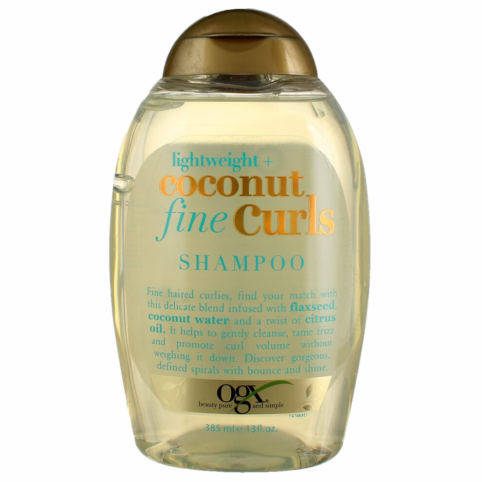 Ogx Shampoo Coconut Fine Curls 13 Ounce (385ml) (Pack of 2)